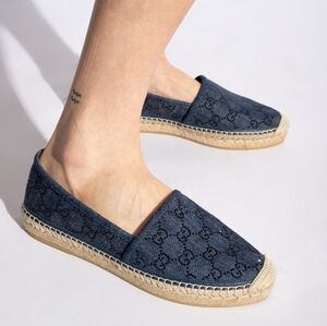 Gucci Black Monogram Espadrilles Shoes